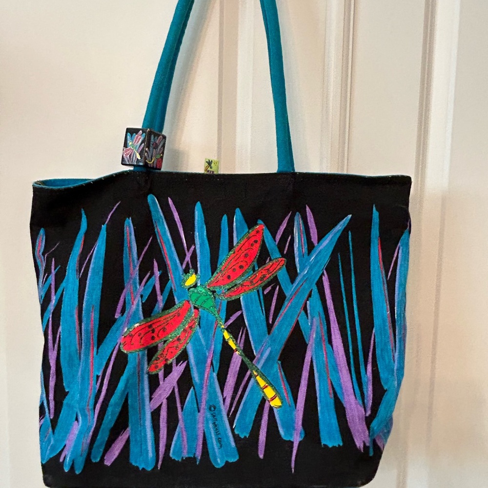 Black and Blue Abstract Pattern Tote Bag